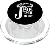 Jesus Saved My Life Christian Cross Thorns Crown Thankful PopSockets PopGrip for MagSafe