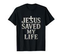 Jesus Saved My Life Distressed Cross Faith Christian Apparel T-Shirt