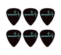 Jesus Saved My Life EKG Heart Rate Pulse Religious Christian Novelty Guitar Picks Medium Gauge - Set of 6
