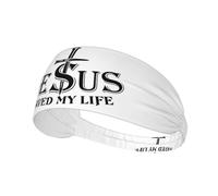 Jesus Saved My Life Elastic Exercise Headband For Women&Men,Wide Headbands For Women Athletic Sweatbands - Fashion Elastic Sports Hair Band For Yoga Fitness