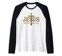 Jesus Saved My Life God Christian Quote Religious Believer Raglan Baseball Tee