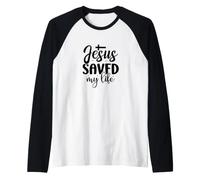 Jesus Saved My Life Raglan Baseball Tee