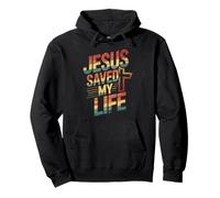 Jesus Saved My Life Retro Pullover Hoodie