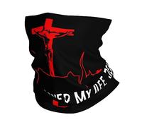 Jesus Saved My Life Unisex Bandana Warm Neck Gaiter Multifunctional Snood Scarf For Walking Winter Hiking Cold Weather