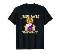 Jesus Saves All Others Take Half Damage RPG Lover Dice T-Shirt