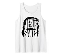 Jesus Saves Bold Christian Faith Cross Design Tank Top