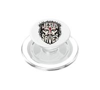 Jesus Saves Bold Cross Christian Faith Design PopSockets PopGrip for MagSafe