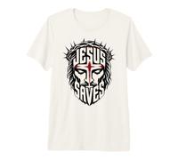 Jesus Saves Bold Cross Christian Faith Design Premium T-Shirt