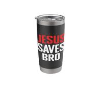 Jesus Saves Bro Christian Catholics Religious Happy Easter Stainless Steel Insulated Tumbler