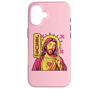 Jesus Saves Christian Anime Sacred Heart Manga Pop Art Pink Case for iPhone 16