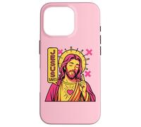 Jesus Saves Christian Anime Sacred Heart Manga Pop Art Pink Case for iPhone 16 Pro