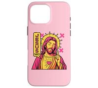 Jesus Saves Christian Anime Sacred Heart Manga Pop Art Pink Case for iPhone 16 Pro Max