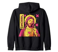 Jesus Saves Christian Anime Sacred Heart Manga Pop Art Style Zip Hoodie