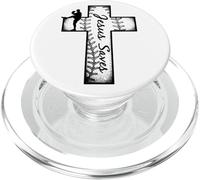 Jesus Saves Christian Cross Baseball Pitcher Player Fan PopSockets PopGrip for MagSafe