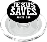 Jesus Saves Christian Gospel Salvation Witnessing Design PopSockets PopGrip for MagSafe