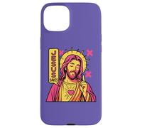 Jesus Saves Christian Purple Pink Anime Manga Pop Art Style Case for iPhone 15 Plus