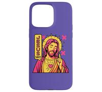 Jesus Saves Christian Purple Pink Anime Manga Pop Art Style Case for iPhone 15 Pro Max