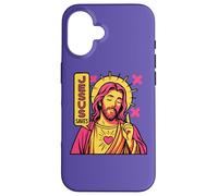 Jesus Saves Christian Purple Pink Anime Manga Pop Art Style Case for iPhone 16