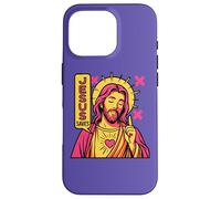 Jesus Saves Christian Purple Pink Anime Manga Pop Art Style Case for iPhone 16 Pro