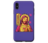 Jesus Saves Christian Purple Pink Anime Manga Pop Art Style Case for iPhone XS Max