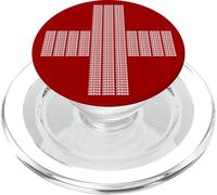 Jesus Saves Cross Repeating Minimal Christian Faith (Red) PopSockets PopGrip for MagSafe