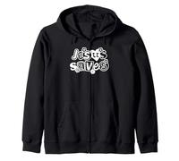 Jesus Saves Cross Subtle Christian Minimal Religious Faith Zip Hoodie