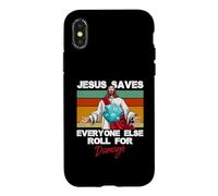 Jesus Saves Everyone Else Roll For Damage Christian Saying Case for iPhone X/XS
