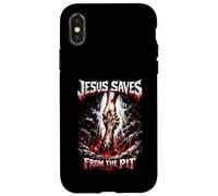 Jesus Saves From The Pit Punk Vintage Christian Emo Case for iPhone X/XS