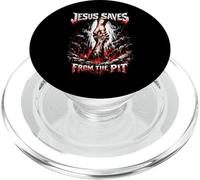 Jesus Saves From The Pit Punk Vintage Christian Emo PopSockets PopGrip for MagSafe