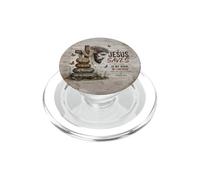 Jesus Saves Lord Is My Rock Psalm 18:2 Cross Butterfly Art PopSockets PopGrip for MagSafe
