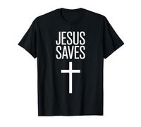 Jesus Saves Minimal Cross Modern Evangelical Christian Faith T-Shirt