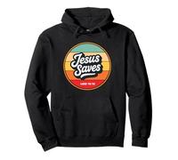 Jesus Saves Retro Vintage Christian Faith Bible Verse Gifts Pullover Hoodie