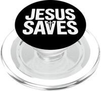 Jesus Saves Retro Vintage Christian Faith Graphic PopSockets PopGrip for MagSafe