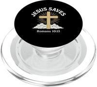Jesus Saves Romans 10:13 Cross Salvation Christian PopSockets PopGrip for MagSafe