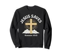 Jesus Saves Romans 10:13 Cross Salvation Christian Sweatshirt