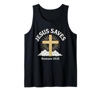 Jesus Saves Romans 10:13 Cross Salvation Christian Tank Top