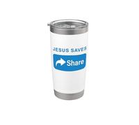 Jesus Saves! Share! Minimal Text Evangelism Gospel Stainless Steel Insulated Tumbler
