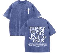 Jesus Saves Shirt, Christian Faith Jesus T-Shirt, Casual Oversized Acid Washed Crew Neck Short Sleeve for Men and Women