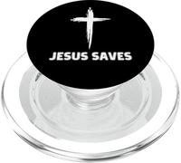 Jesus Saves Small Cross Huge Faith 3 Christ Religious Easter PopSockets PopGrip for MagSafe