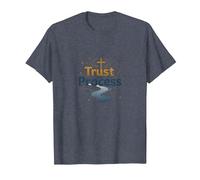 Jesus Saves: Trust The Process Christian Faith Quote T-Shirt, Men, Heather Blue, XXL