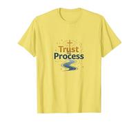 Jesus Saves: Trust The Process Christian Faith Quote T-Shirt, Men, Lemon, XXL