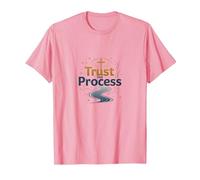 Jesus Saves: Trust The Process Christian Faith Quote T-Shirt, Men, Pink, S