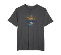 Jesus Saves: Trust The Process Christian Faith Quote T-Shirt, Men's Big and Tall, Dark Heather Grey, 2X Tall