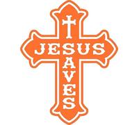 Jesus Saves Vinyl Decal (Orange)