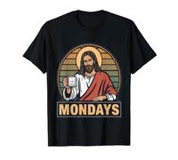 Jesus Saves You on Mondays and Everyday Value Graphic T-Shirt, Men, Black, L