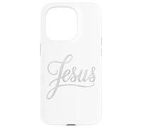 Jesus Script Hand Lettered Christian Faith Design Case for iPhone 15 Pro