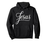 Jesus Script Hand Lettered Christian Faith Design Pullover Hoodie