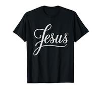 Jesus Script Hand Lettered Christian Faith Design T-Shirt
