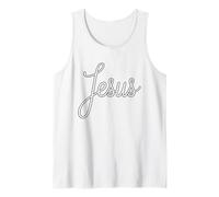 Jesus Script Minimal Christian Faith Design Tank Top