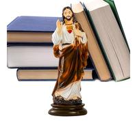Jesus Sculpture | 8.2 Inch Jesus Table Decor - Resin Religious Figurine for Indoor Prayer Room Ceremony Bookshelf Living Room Bedroom Home Church